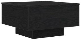 vidaXL Τραπεζάκι σαλονιού με LED φώτα Μαύρο Δρυς 55x55x31 εκ.
