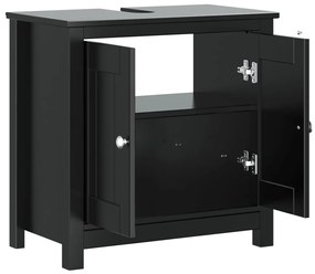vidaXL Ντουλάπι Νιπτήρα BERG Μαύρο 60 x 34 x 59 εκ. Μασίφ Ξύλο Πεύκου