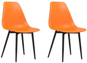 vidaXL Καρέκλες Τραπεζαρίας 2 τεμ. Πορτοκαλί PP