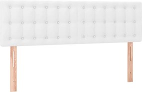 vidaXL Κρεβάτι Boxspring με Στρώμα &amp; LED Λευκό 140x190 εκ. Συνθ. Δέρμα