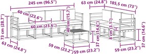 vidaXL Σειρά Καναπέ Εξωτερικού 8 pcs Φυσικό και Κρέμα