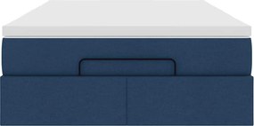 vidaXL Οθωμανικό κρεβάτι με στρώμα μπλε 120x200cm ύφασμα