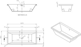 Acrilan Evita White Gloss - Ακρυλική Μπανιέρα 190x90 εκ - Maxxcoat, Αερομασάζ