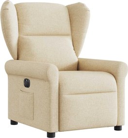 vidaXL Πολυθρόνα Ανακλινόμενη Ηλεκτρική Κρεμ Υφασμάτινη