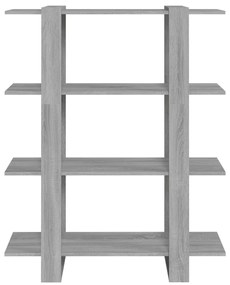 vidaXL Βιβλιοθήκη/Διαχωριστικό Χώρου Γκρι Sonoma 100 x 30 x 123,5 εκ.