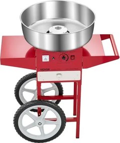 VEVOR Commercial Cotton Candy Machine with Cart Sugar Floss Maker 1000W Red