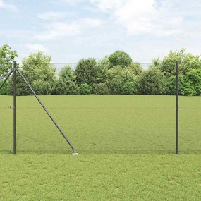 vidaXL Welded Wire Fence με 13 άγκυρες Γκρι 1.5x50 μ Χάλυβας