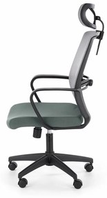 Καρέκλα γραφείου Houston 498, Γκρι, 113x62x65cm, 11 kg, Με ρόδες, Με μπράτσα, Μηχανισμός καρέκλας: Κλίση | Epipla1.gr