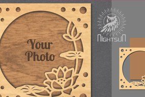 Intra απο ξύλο plywood  Χρώμα wenge 3mm-4mm πάχος - Κορνίζα φωτογραφιών Flowers 5 Δίασταση 20x25 cm INTRAFABR-94749017