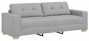 vidaXL Καναπές 2 pcs Γκρι Ύφασμα μείγματος λινών