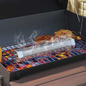vidaXL Εξωτερική ψησταριά Ø 40 x 80 cm Ατσάλι Μαύρο