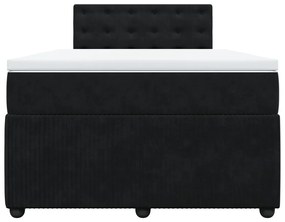 vidaXL Κρεβάτι Boxspring με Στρώμα Μαύρο 120 x 200 εκ. Βελούδινο