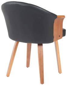 Καρέκλα Τραπεζαρίας ArteLibre CASSIAN Μαύρο/Καφέ Ξύλο/PU 55x58x78cm