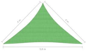 Πανί Σκίασης Ανοιχτό Πράσινο 4 x 4 x 5,8 μ. από HDPE 160 γρ./μ² - Πράσινο
