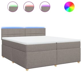 vidaXL Κρεβάτι Boxspring με Στρώμα Taupe 200x200 εκ. Υφασμάτινο