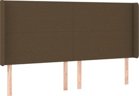 vidaXL Κρεβάτι Boxspring με Στρώμα Σκούρο Καφέ 180x200 εκ Υφασμάτινο