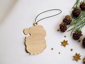 Σετ των 3 Intra απο ξύλο plywood 3mm-4mm πάχος – Χριστουγεννιάτικο στολίδι του Αϊ-Βασίλη 15x15 cm INTRAVECTRY-MY559844