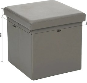 Σκαμπό Με Αποθηκευτικό Χώρο (38x38x38) A-S Fold Grey 121266B