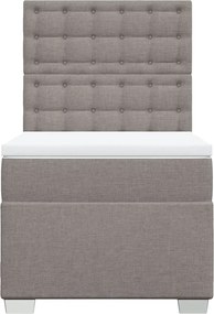 vidaXL Κρεβάτι Boxspring με Στρώμα Taupe 90x190 εκ.Υφασμάτινο