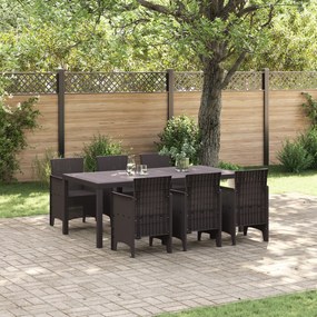 vidaXL Σετ Φαγητού Κήπου 7 pcs Καφέ 200 x 100 x 73 εκ.