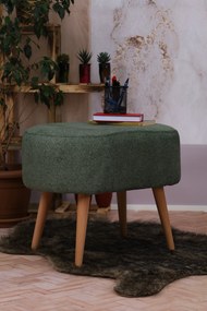 Stewehome πολυλειτουργικό άνετο οβάλ πουφ με πόδια από γιούργκεν 35x55 cm