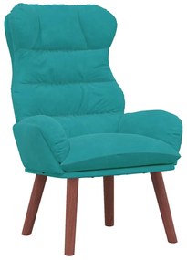 vidaXL Χαλαρωτική Πολυθρόνα Τιρκουάζ 69 x 74 x 93 εκ. Βελούδο