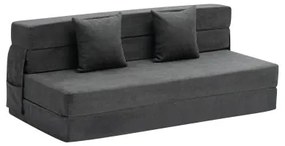 VEVOR Folding Sofa Bed 3-in-1 Foldable Couch Bed with 2 Pillows Dark Grey Queen