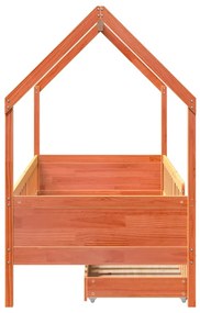 vidaXL Πλαίσιο Παιδικού Κρεβατιού με Συρτάρια Χωρίς Στρώμα Μασίφ Ξύλο
