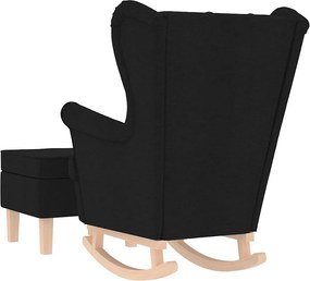 vidaXL Πολυθρόνα Κουνιστή Μαύρη Υφασμάτινη με Υποπόδιο