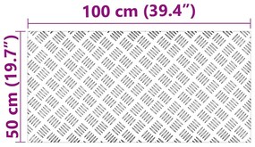 vidaXL Επιφάνειες Καρό 2 pcs Ασημί 100 x 50 cm Αλουμίνιο