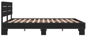 vidaXL Πλαίσιο Κρεβατιού Μαύρο 160 x 200 εκ. Επεξ. Ξύλο &amp; Μέταλλο