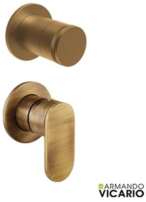 Armando Vicario Slim Antique Brass Μίκτης Εντοιχισμού 1 Εξόδου+εκτροπέας περιστροφικός 2 εξόδων