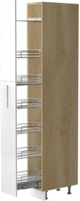 Επιδαπέδιο ντουλάπι ψηλό Raval K23-30-1KZ-Δρυς - Λευκό γυαλιστερό