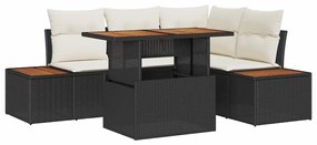 vidaXL Σέτ φαγητού για κήπο 5 pcs Μαύρο, Μπεζ 100 x 55 x 73 εκ