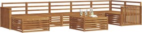 vidaXL Σειρά Καναπέ Εξωτερικού 8 pcs Φυσικό