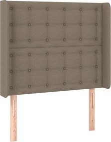 vidaXL Κρεβάτι Boxspring με Στρώμα &amp; LED Taupe 80x200 εκ. Υφασμάτινο
