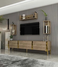 Stewehome Μοντέρνα Βάση Τηλεόρασης με Ράφια &amp;amp; Κομψό Design 180x31x45 cm