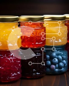 Σετ των 2 Intra Συλλεκτικό Ξύλινο Παζλ Plywood 4mm - Ποικιλία μαρμελάδων και ζελέ σε γυάλινα βάζα Σε Ξύλινο Κουτί - Διαστάσεις: 10x10 cm – 25 κομμάτια