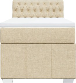 vidaXL Κρεβάτι Boxspring με Στρώμα Κρεμ 80 x 200 εκ. Υφασμάτινο