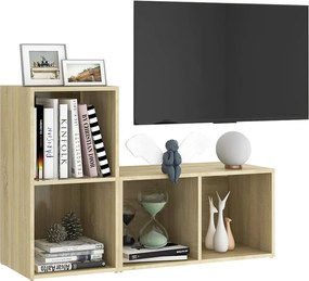 vidaXL Έπιπλα Τηλεόρασης 2 τεμ Sonoma Δρυς 72x35x36,5εκ Επεξ. Ξύλο