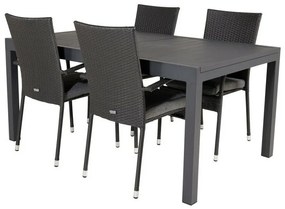 Σετ Τραπέζι και καρέκλες Dallas 3570, Μέταλλο, Πλαστικό ψάθινο, Μέταλλο, Μαξιλάρι καθίσματος: Ναι | Epipla1.gr