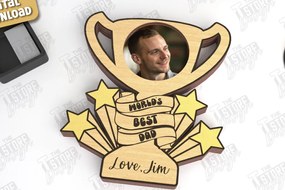 Σετ των 2 Intra απο ξύλο plywood Χρώμα wenge 3mm-4mm πάχος - Μαγνήτης Φωτογραφίας για την Ημέρα του Πατέρα | Ιδέα δώρου Δίασταση 20x20 cm INTRAFABR-119659465