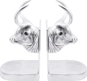 vidaXL Βιβλιοστάτες 2 pcs Ασημί 17 x 15 x 27 εκ. Αλουμίνιο