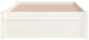 vidaXL Πλαίσιο Κρεβατιού Λευκό 90 x 190 εκ. Μασίφ Ξύλο Single