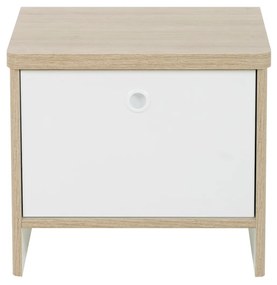 Insi Matis κομοδίνο με μια πόρτα 42x36x37εκ. Natural Chestnut / Λευκό  0191.GM78