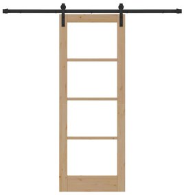 vidaXL Συρόμενη Πόρτα ORKDAL Καφέ 73.5 x 198.5 εκ. Μασίφ ξύλο πεύκου