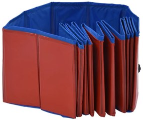 vidaXL Πισίνα για Σκύλους Πτυσσόμενη Κόκκινη 120 x 30 εκ. από PVC