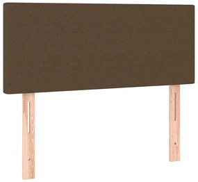 vidaXL Κρεβάτι Boxspring με Στρώμα Σκούρο Καφέ 120x190 εκ Υφασμάτινο