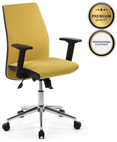Καρέκλα εργασίας Finn Megapap υφασμάτινη χρώμα μουσταρδί 61x55x105-113εκ. - 0125115