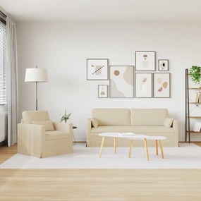 vidaXL Καναπές 2 pcs Κρεμ